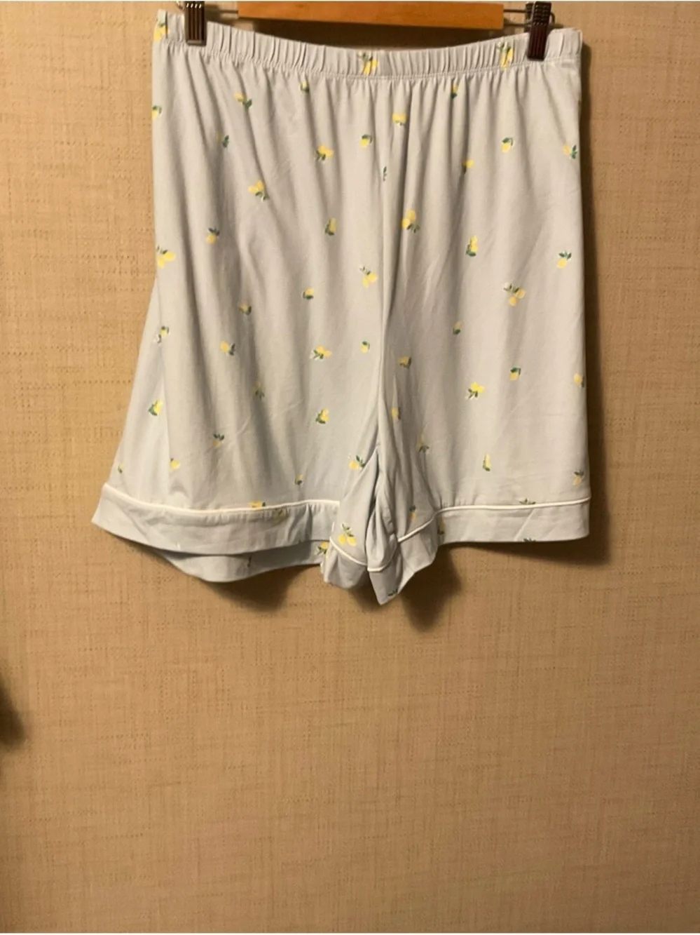 Cato Light Blue Short-Sleeve Pajama Top with Yellow Lemon Print